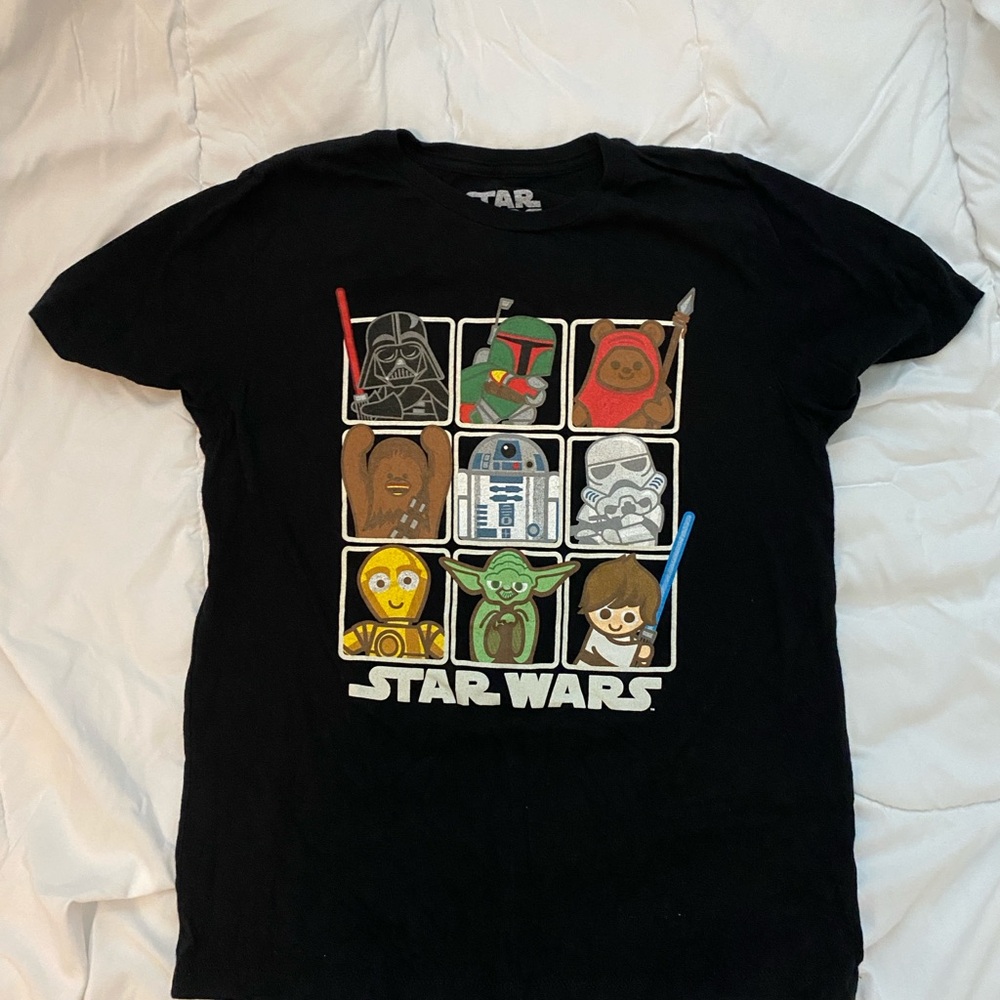 Star Wars Black Short Sleeve Tee with Character Grid